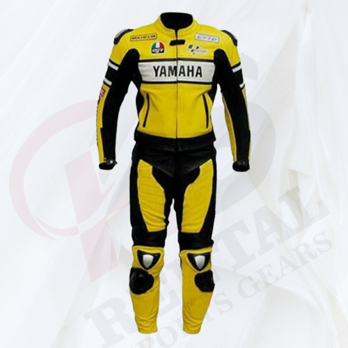 YAMAHA YELLOW MOTORCYCLE LEATHER RACING SUIT