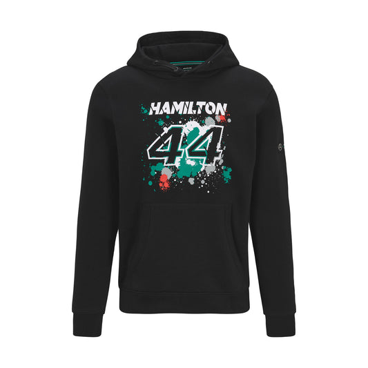 2022 Mercedes AMG F1 Mens Lewis 44 Hooded Sweatshirt Black