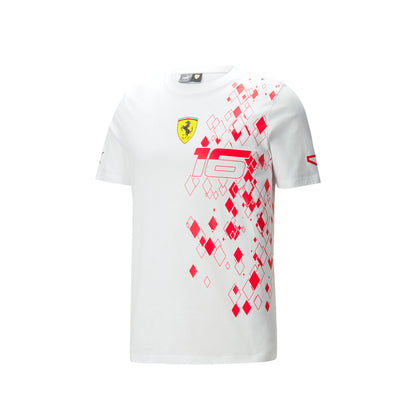 2023 Ferrari F1 Mens Leclerc Monaco T-Shirt white