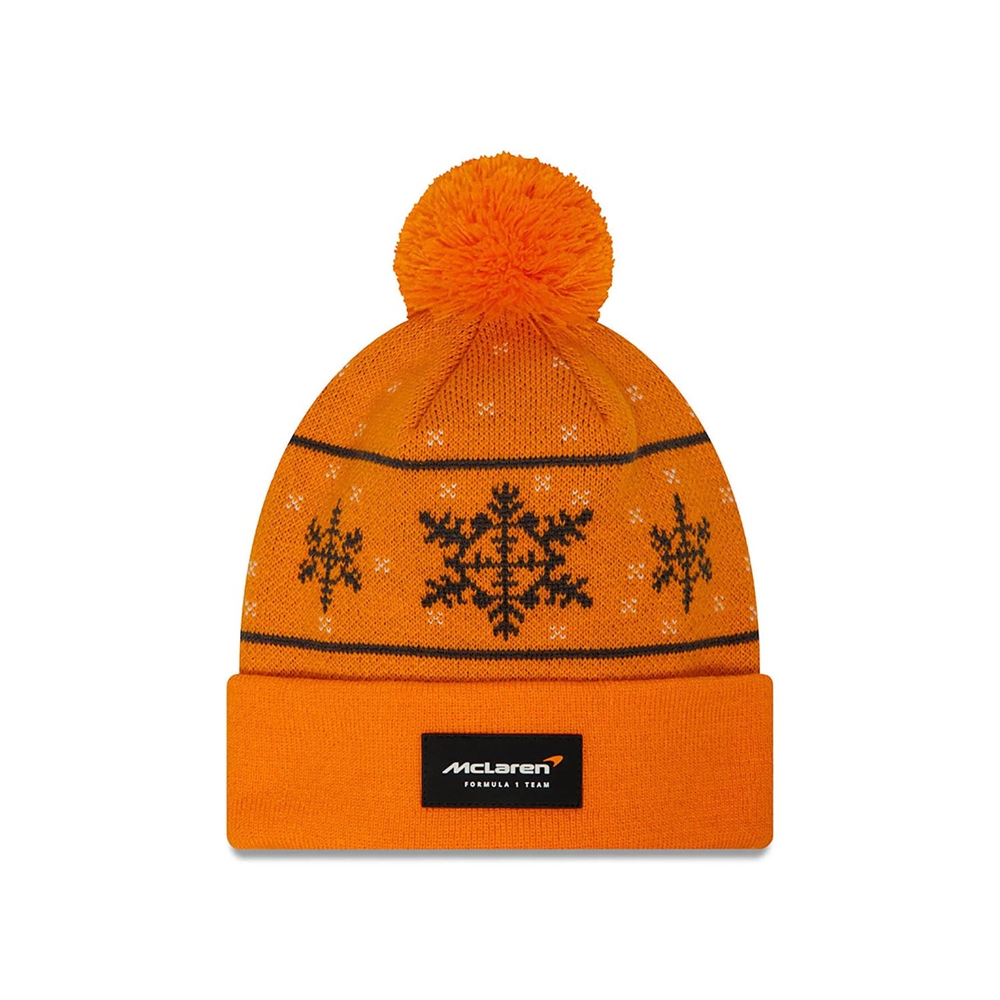 2023 McLaren UK F1 Mens Snowflake Winter Cap orange