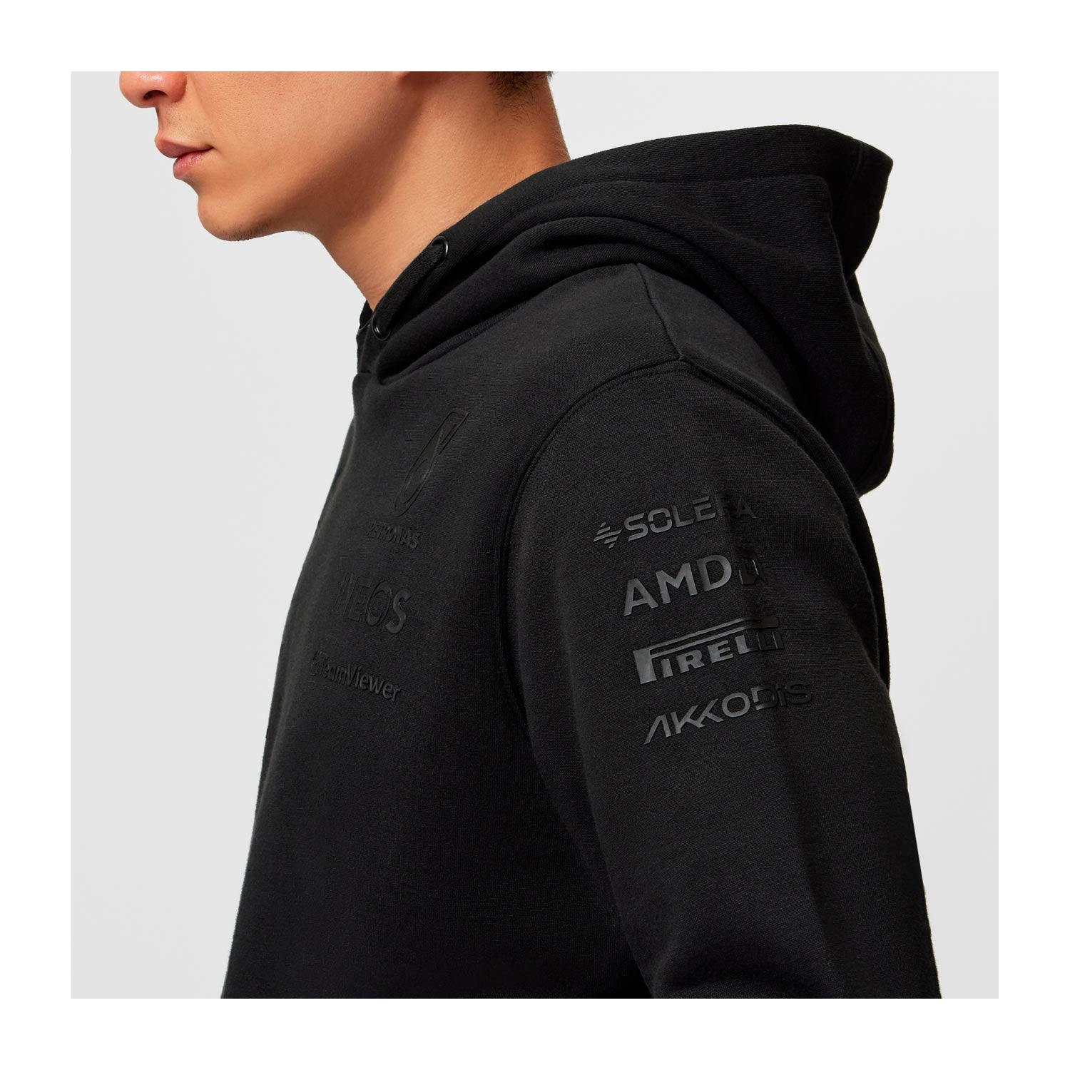 2023 Mercedes AMG F1 Men's Hooded Sweatshirt Stealth Team