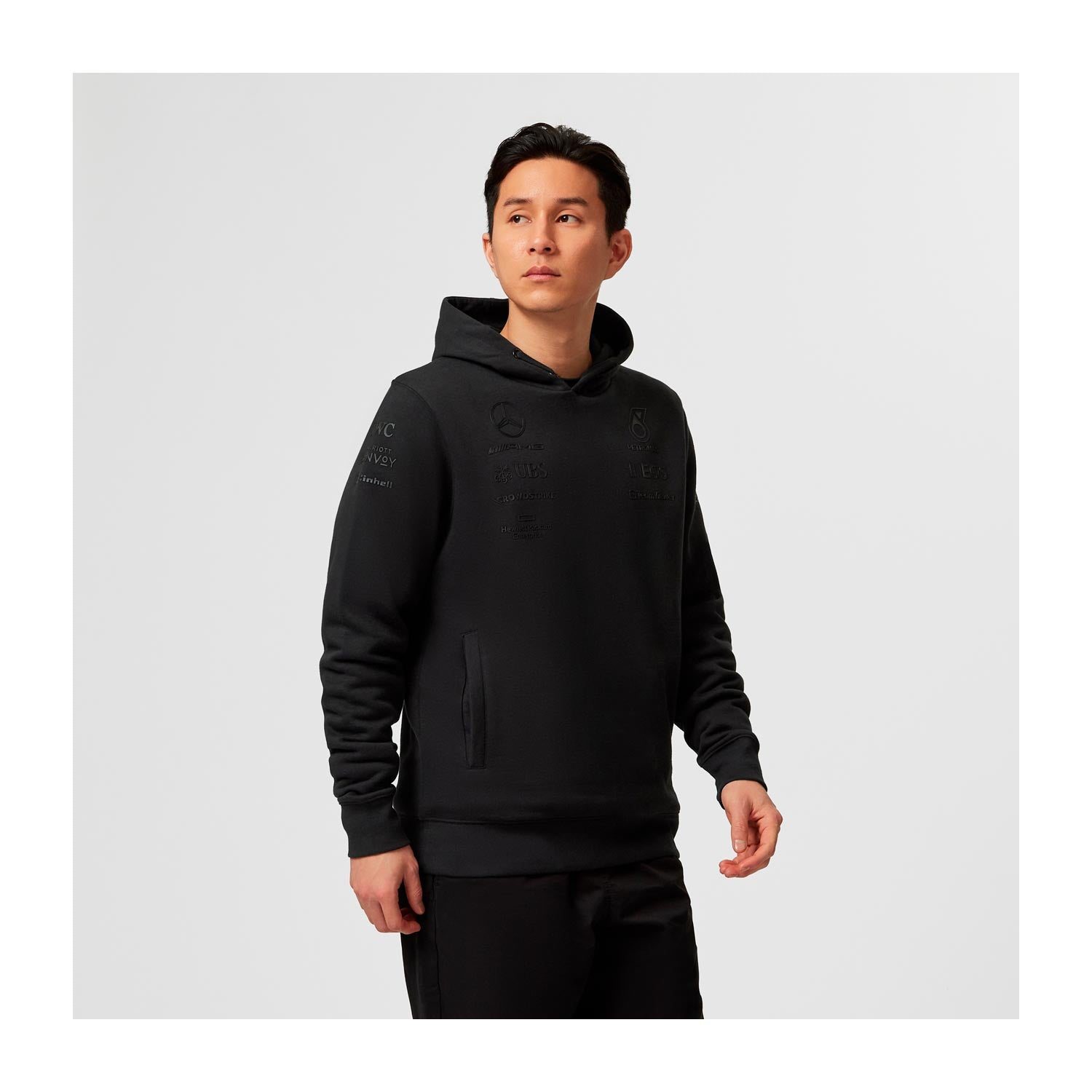 2023 Mercedes AMG F1 Men's Hooded Sweatshirt Stealth Team