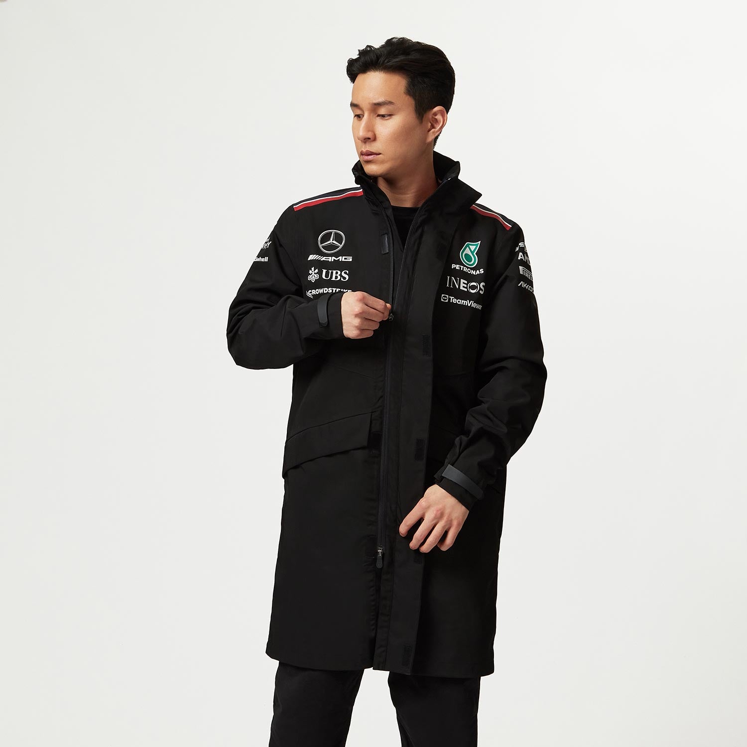 2023 Mercedes AMG Germany F1 Team Mens Rain Jacket Black