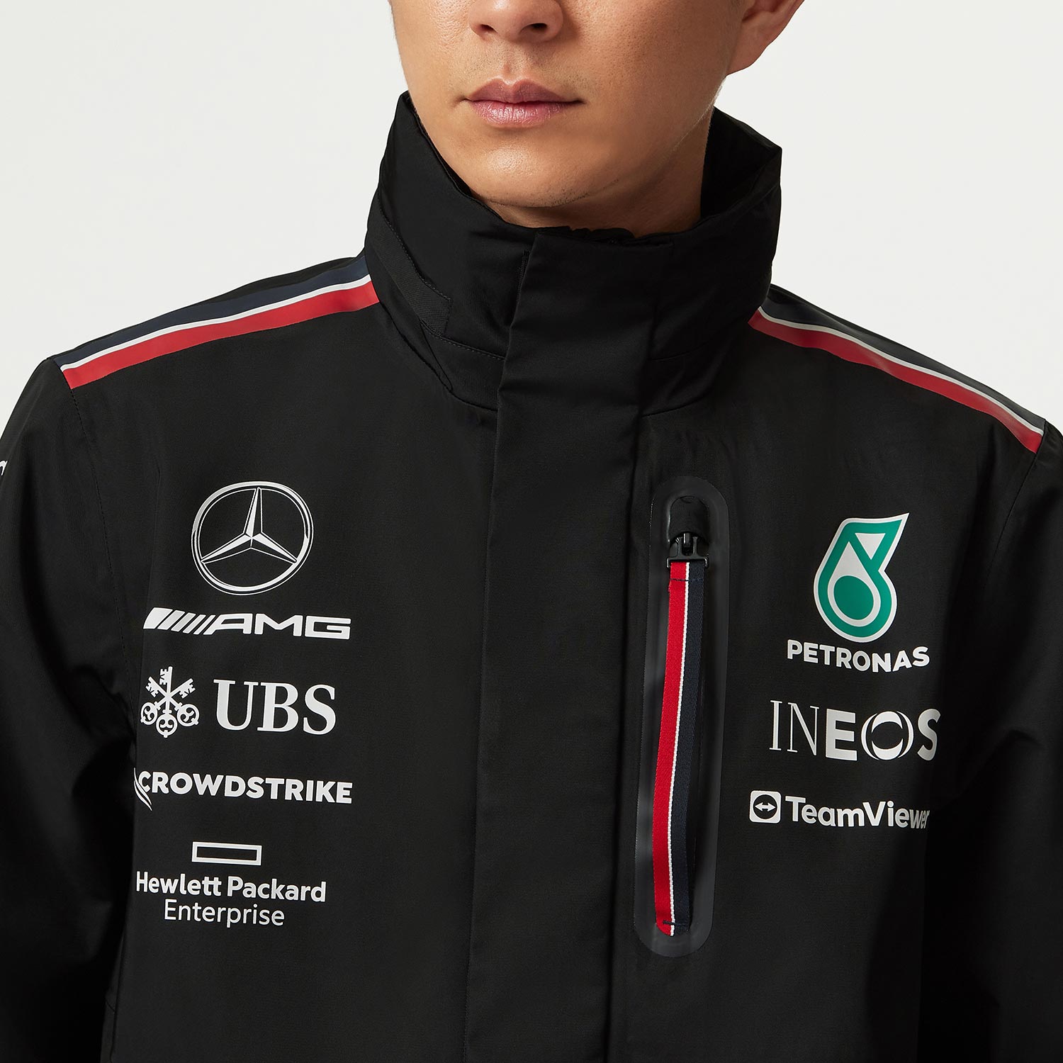 2023 Mercedes AMG Germany F1 Team Mens Rain Jacket Black