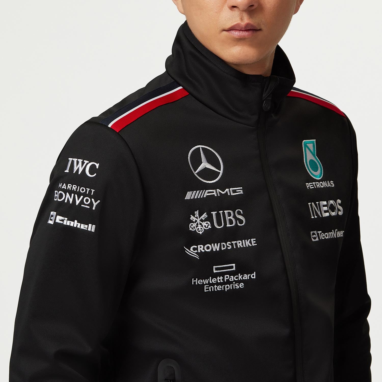 2023 Mercedes AMG Germany F1 Team Mens Softshell Jacket Black